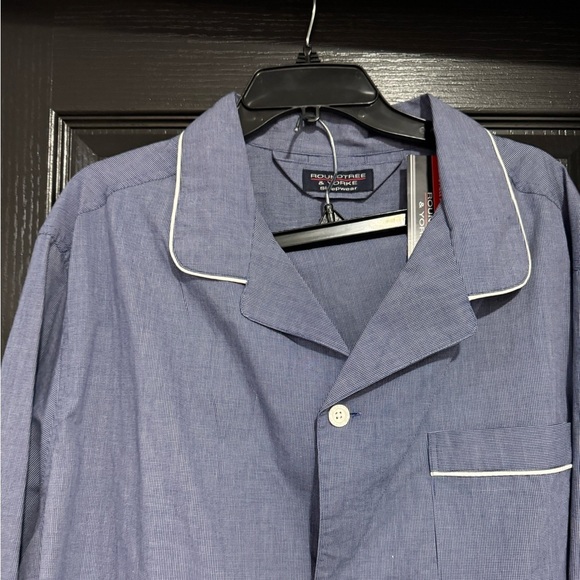 Roundtree Yorke Men's Blue Long Pant Sleeve Pajamas PJ Set NWT 2X Tall 3X Big - Picture 3 of 4